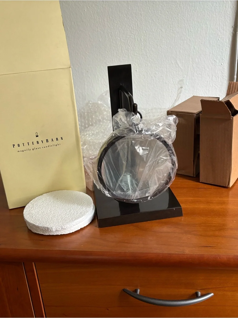 Pottery Barn Vintage Magnifying Glass Candlelight with Box